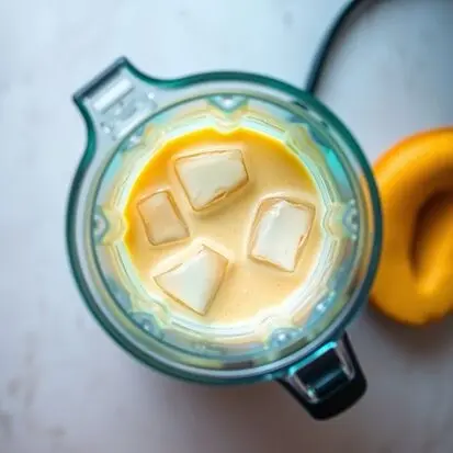 Ice cubes added to the blender to adjust shake consistency.